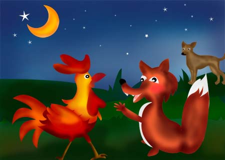 59.The Fox, the Cock, and the Dog (狐狸、公鸡和狗)